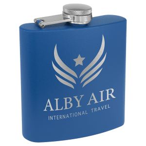 Personalized Stainless Steel Hip Flask, Matte Powder Coated 6oz