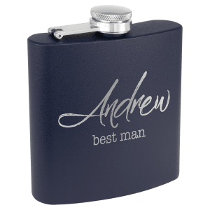 Personalized Stainless Steel Hip Flask, Matte Powder Coated 6oz