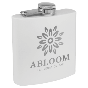 Personalized Stainless Steel Hip Flask, Matte Powder Coated 6oz