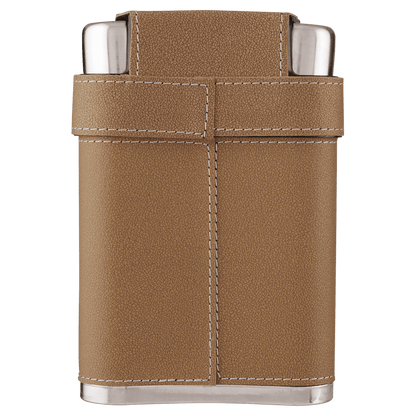 Personalized 7 oz. Leather Flask with Lid & 3 Shot Glasses