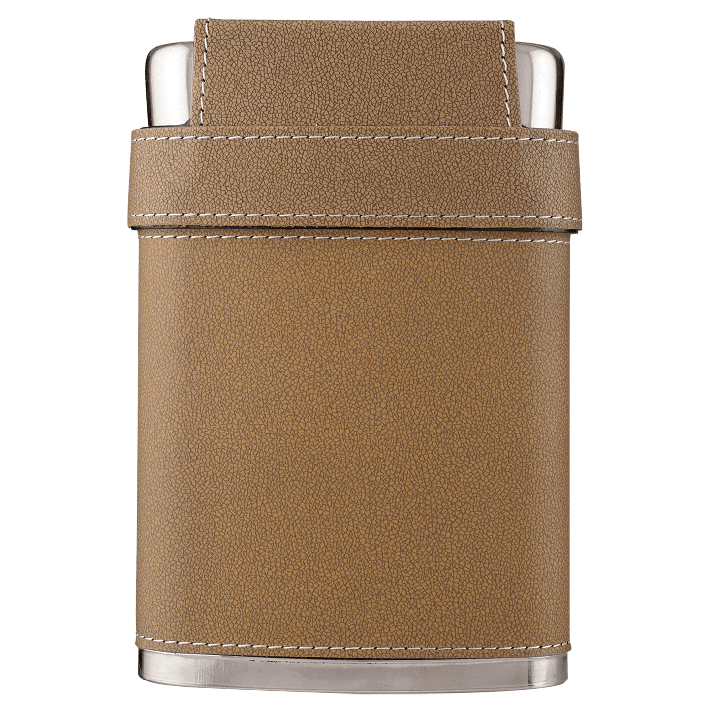 Personalized 7 oz. Leather Flask with Lid & 3 Shot Glasses