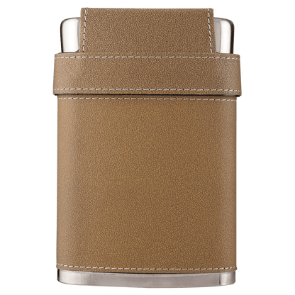 Personalized 7 oz. Leather Flask with Lid & 3 Shot Glasses