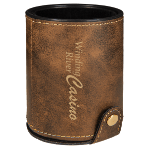 Leatherette Dice Cup with 5 Dice