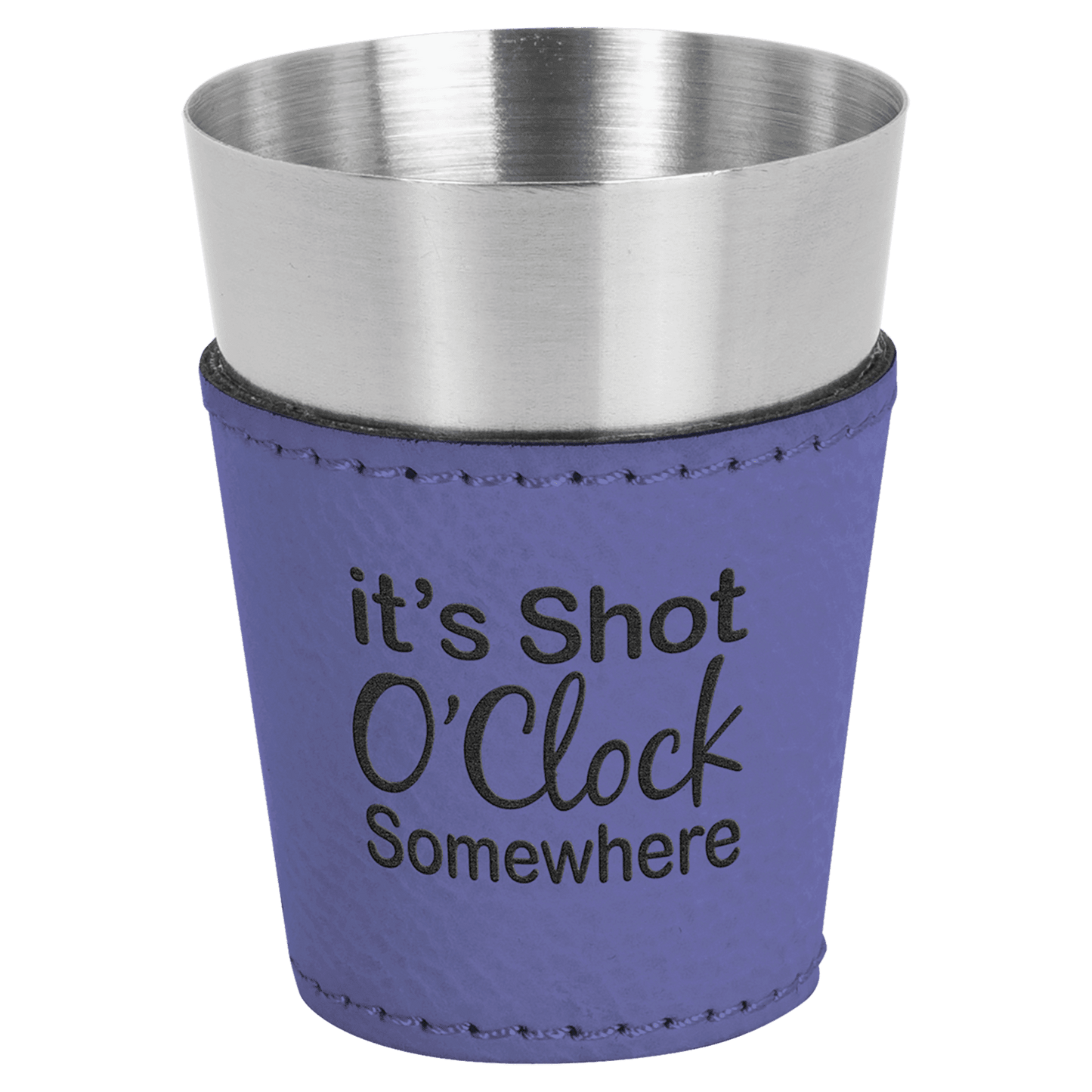 Personalized Leatherette & Stainless-Steel Shot Glasses (set of 2)