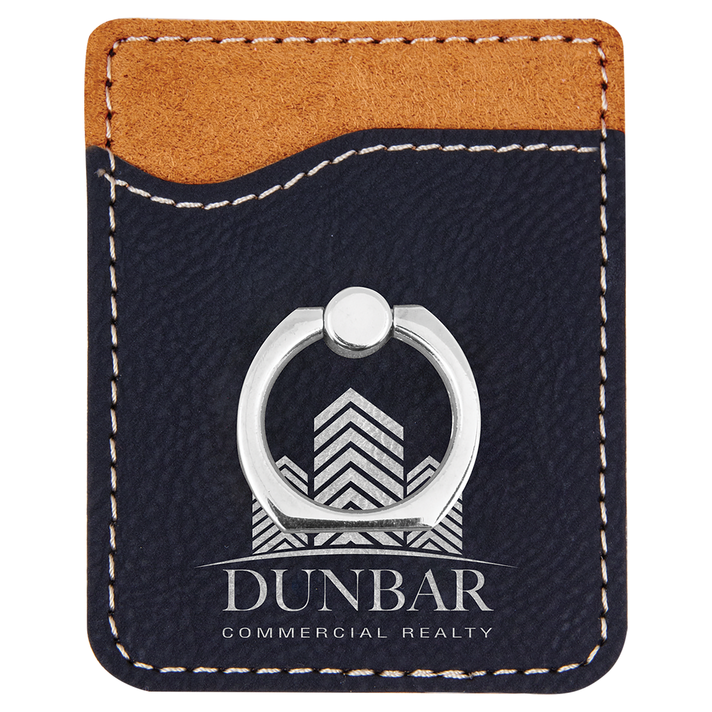 Engraved Leatherette Phone Wallet with Ring