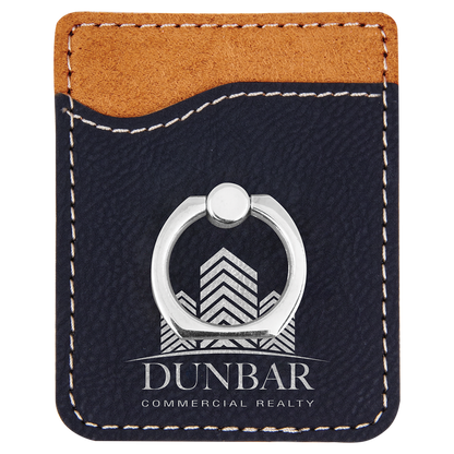 Engraved Leatherette Phone Wallet with Ring