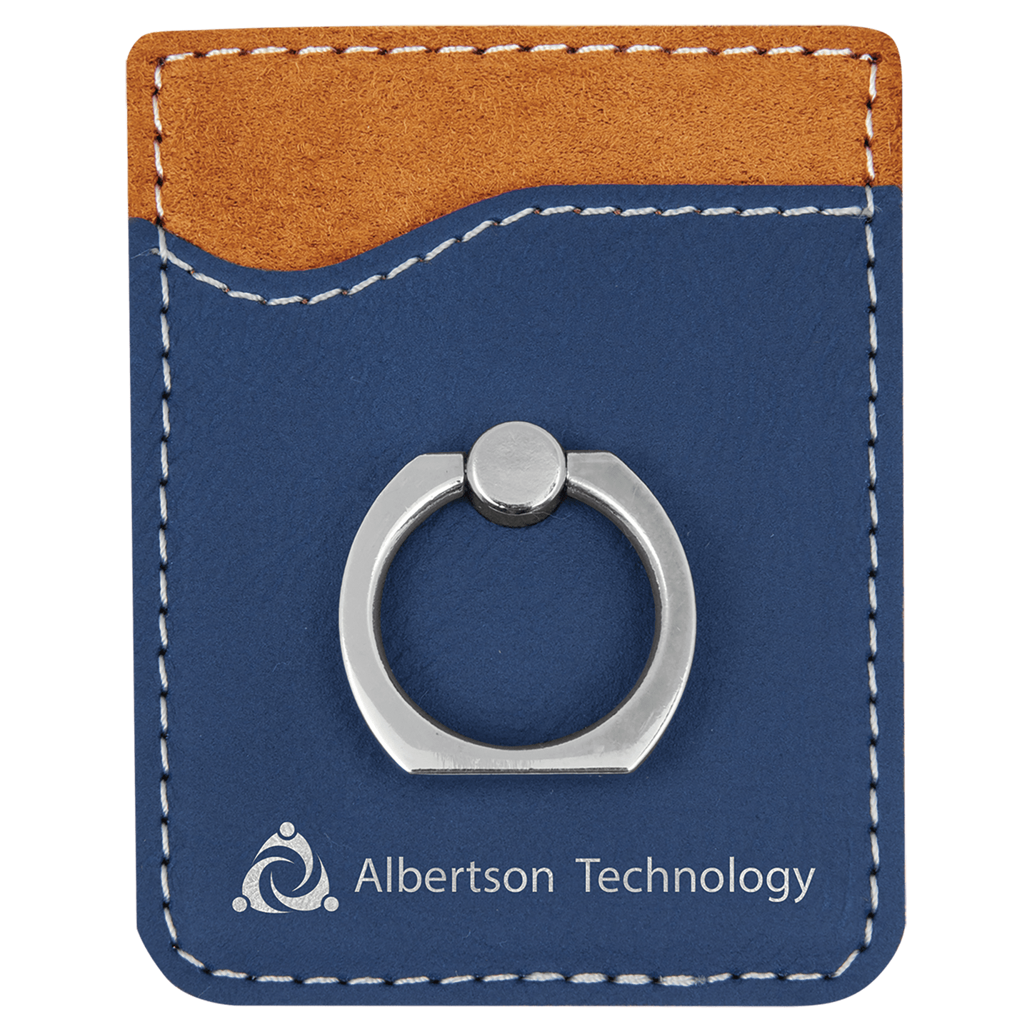 Engraved Leatherette Phone Wallet with Ring