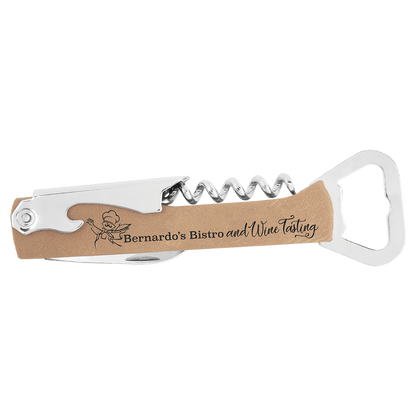 Personalized Leatherette Wine Bottle Opener