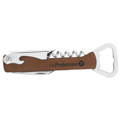 Personalized Leatherette Wine Bottle Opener