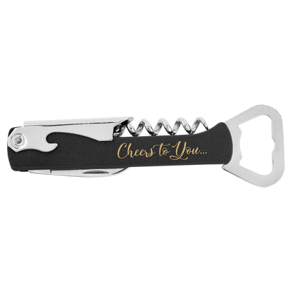 Personalized Leatherette Wine Bottle Opener