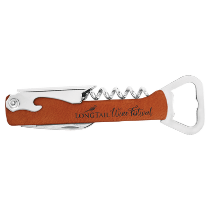 Personalized Leatherette Wine Bottle Opener