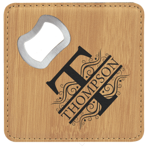 Laserable Leatherette Bottle Opener Coaster