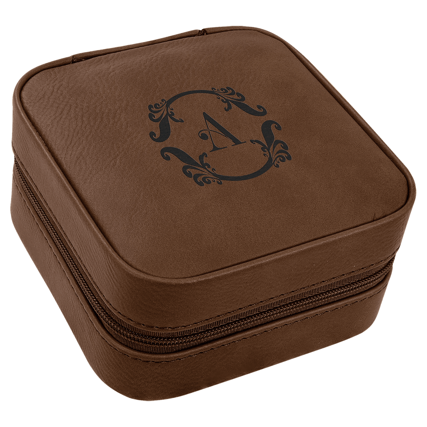 Engraved Leatherette Travel Jewelry Box