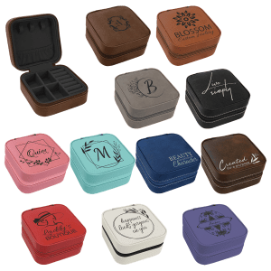 Engraved Leatherette Travel Jewelry Box