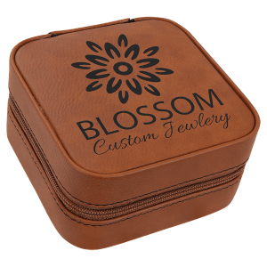 Engraved Leatherette Travel Jewelry Box