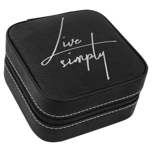 Engraved Leatherette Travel Jewelry Box