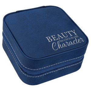 Engraved Leatherette Travel Jewelry Box