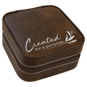 Engraved Leatherette Travel Jewelry Box