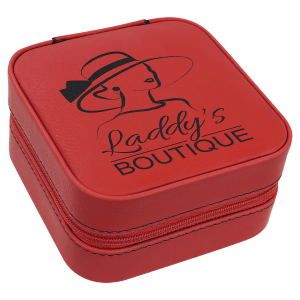 Engraved Leatherette Travel Jewelry Box