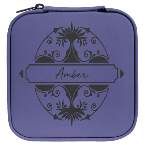 Engraved Leatherette Travel Jewelry Box