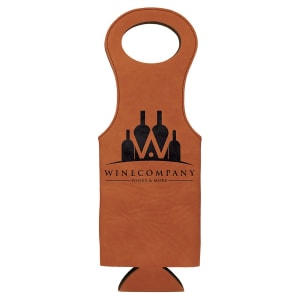 Custom Laser Engraved Leatherette Wine Bag