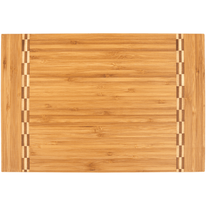 Custom Bamboo Cutting Board with Butcher Block Inlay