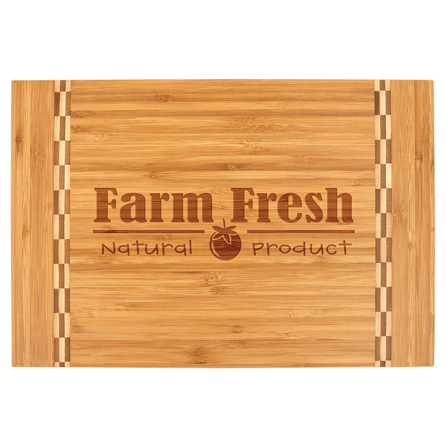 Custom Bamboo Cutting Board with Butcher Block Inlay