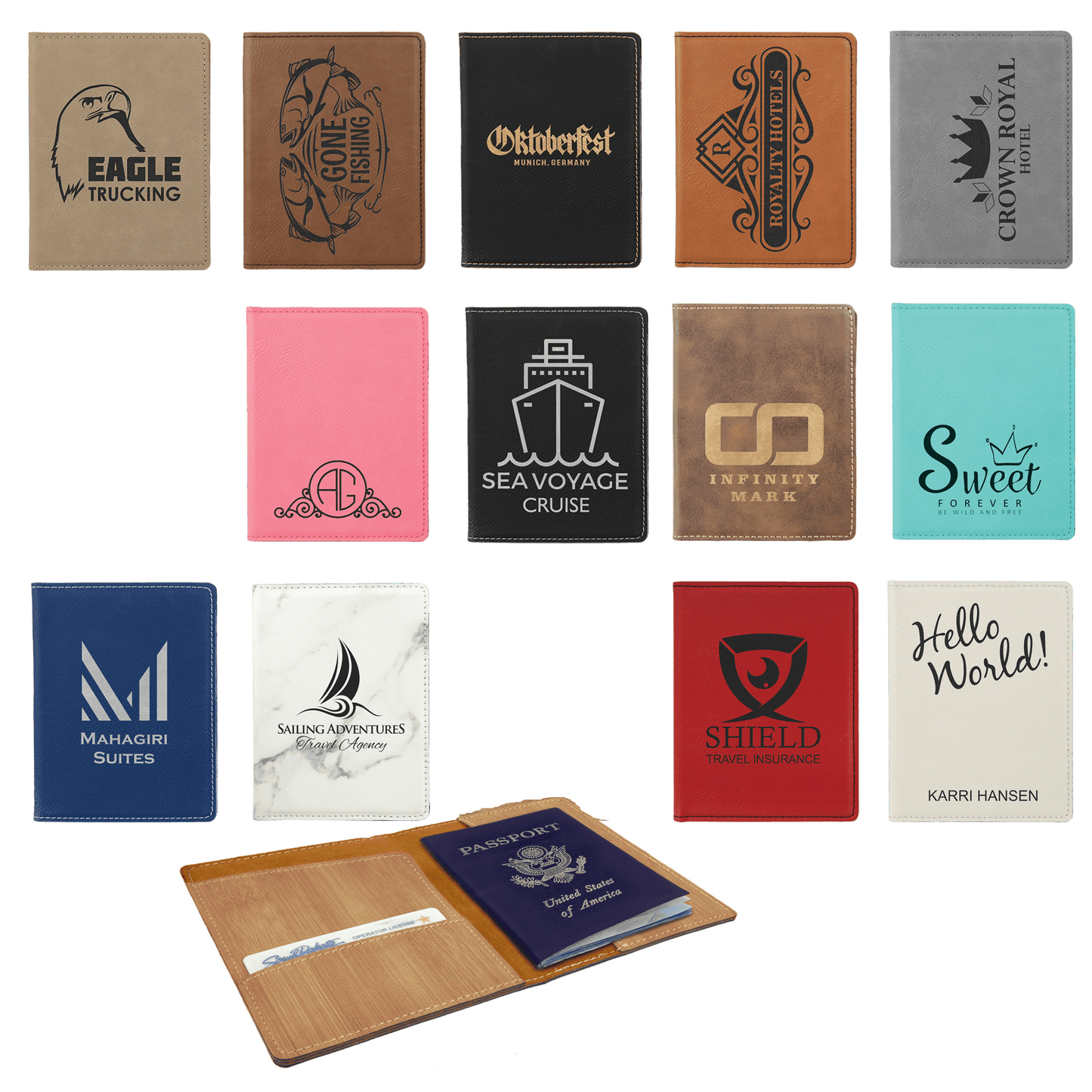 Personalized Leatherette Passport Holder