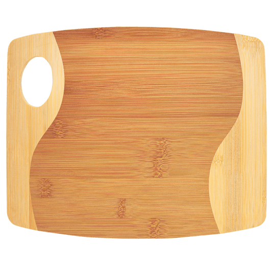 Personalized Bamboo Two Tone Cutting Board with Handle