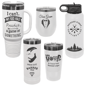 Custom Engraved Insulated Polar Camel Tumblers White Ion Plated Colors