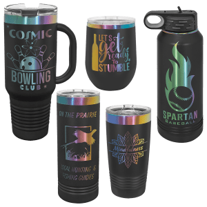 Custom Engraved Insulated Polar Camel Tumblers Black Ion Plated Colors