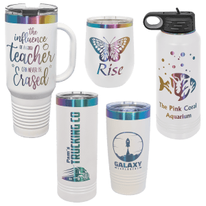 Custom Engraved Insulated Polar Camel Tumblers White Ion Plated Colors