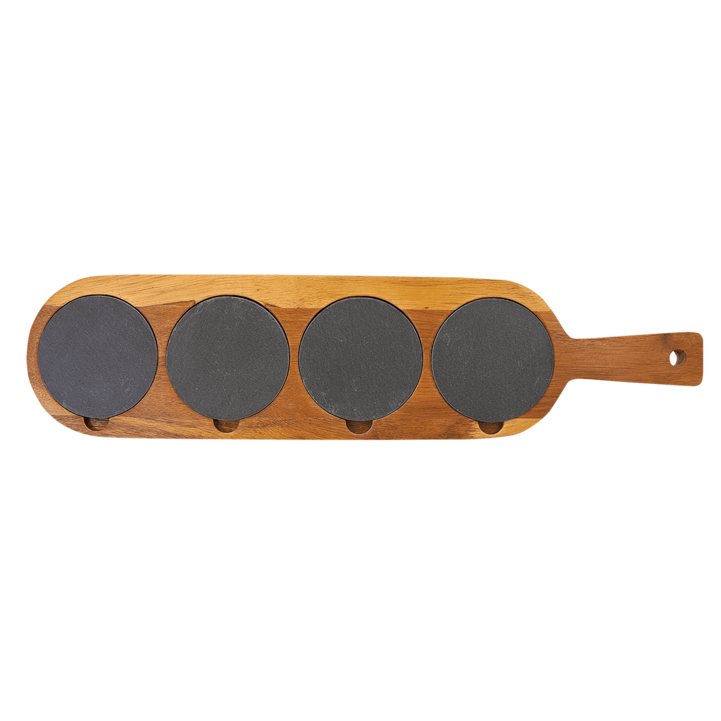 Customized Laser Engraved Acacia Wood/Slate Serving Board - Beer Flight