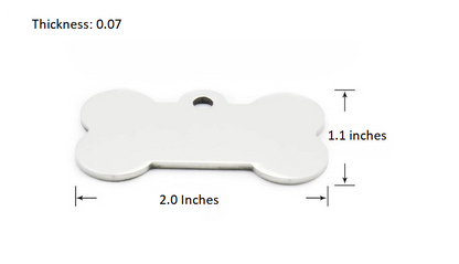 Customized Stainless Steel ID Tag, Bone Shaped (Large)