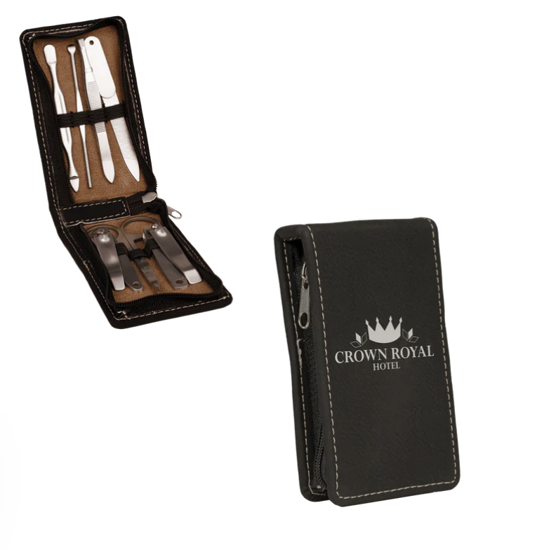 Personalized Leather Manicure Set Case