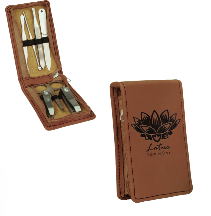 Personalized Leather Manicure Set Case