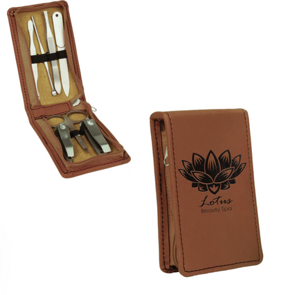 Personalized Leather Manicure Set Case