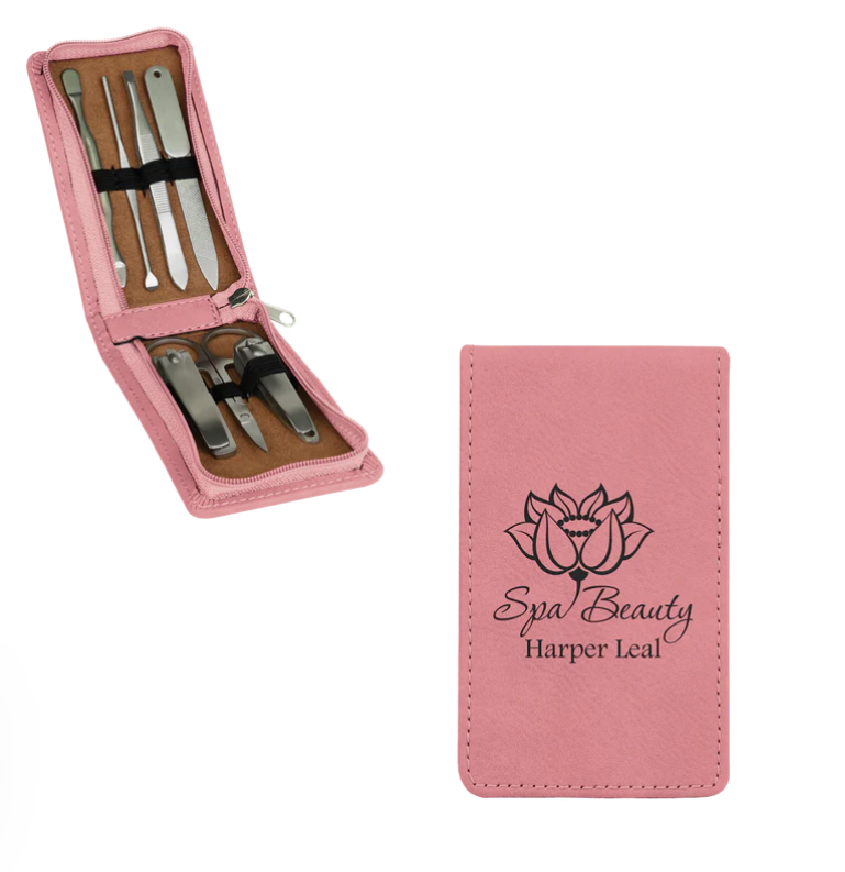 Personalized Leather Manicure Set Case