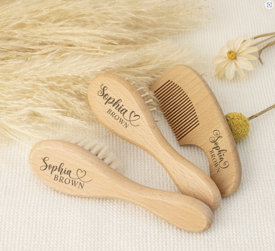 Personalized Baby Hairbrush Set