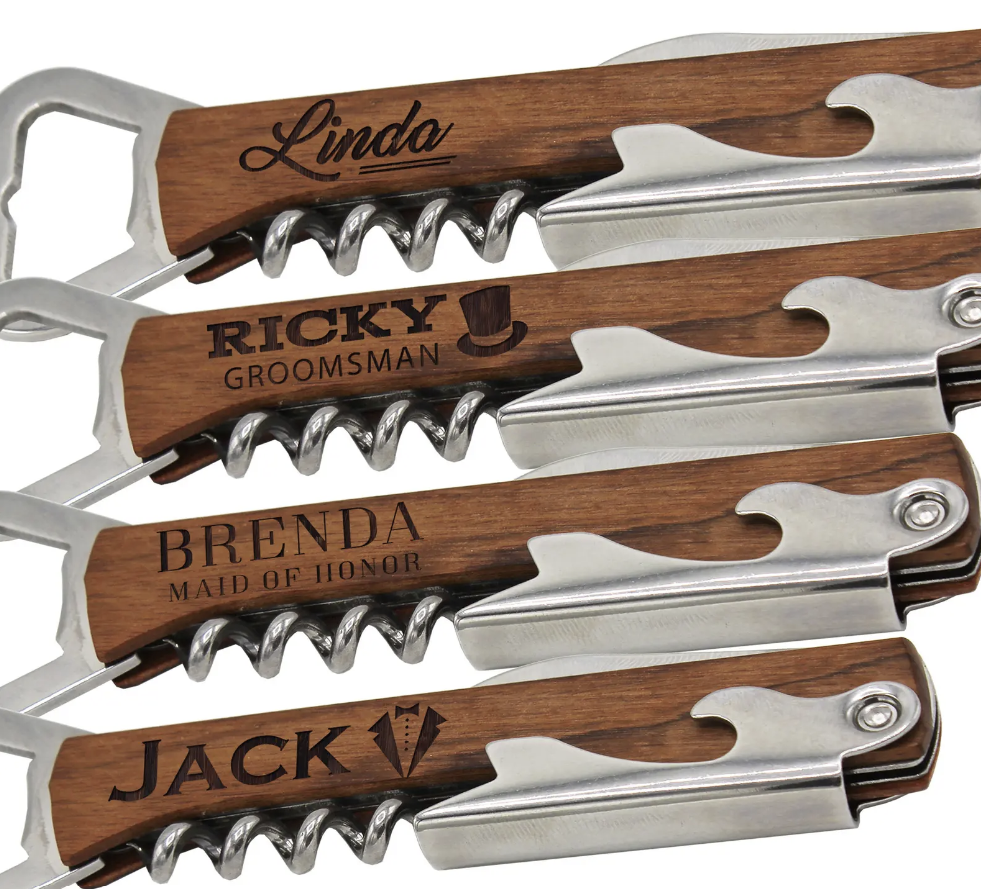 Personalized Wood Wine Bottle Opener