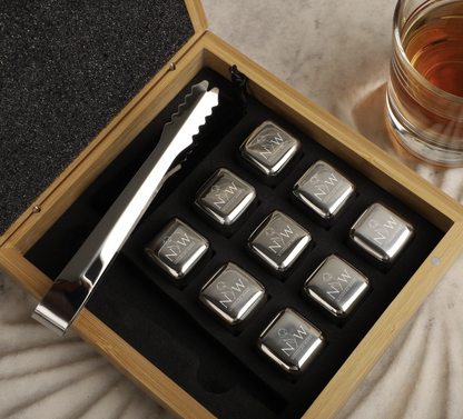 Custom Engraved Stainless Steel Whiskey Stone Set