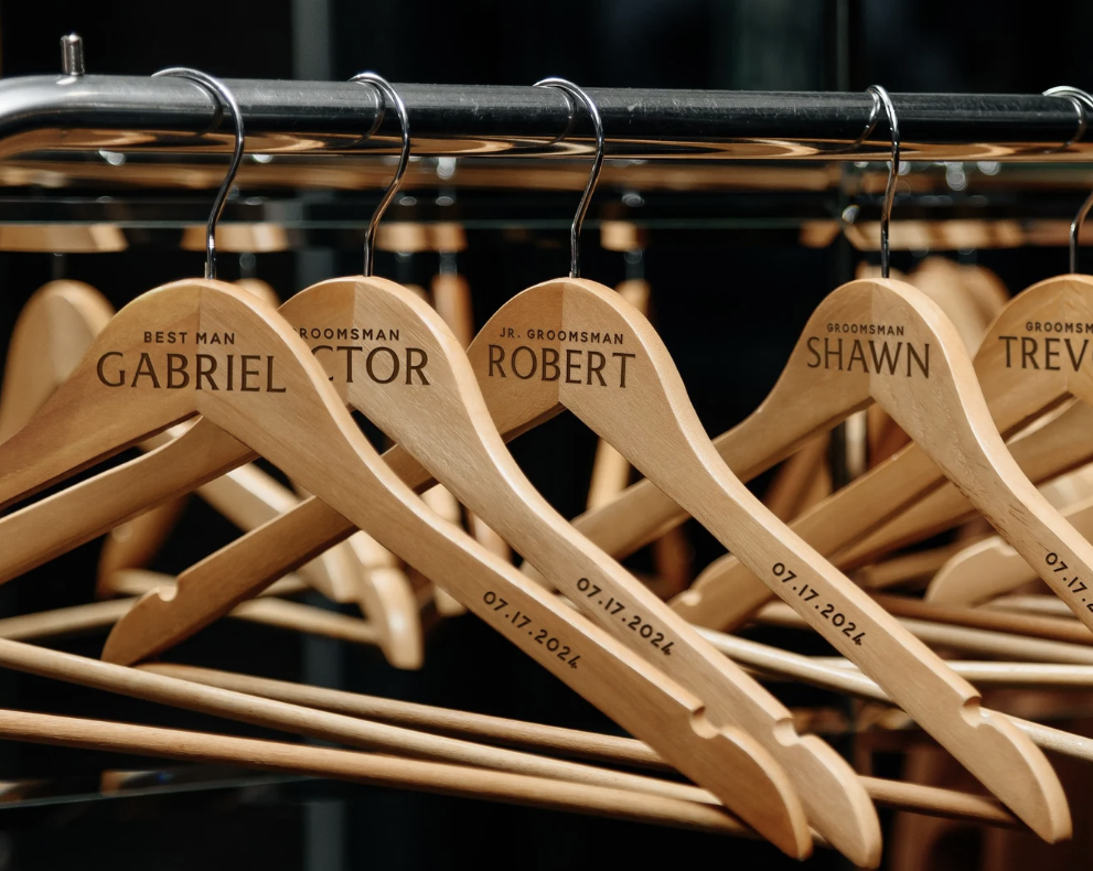 Personalized Maple Wedding Party Hanger