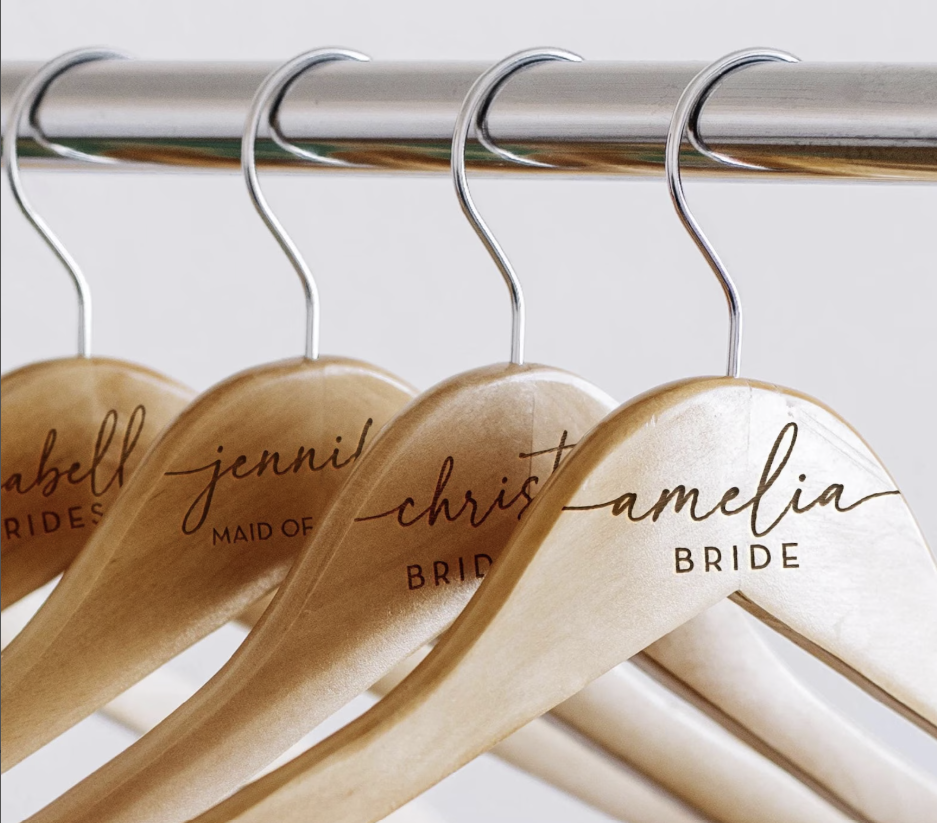 Personalized Maple Wedding Party Hanger