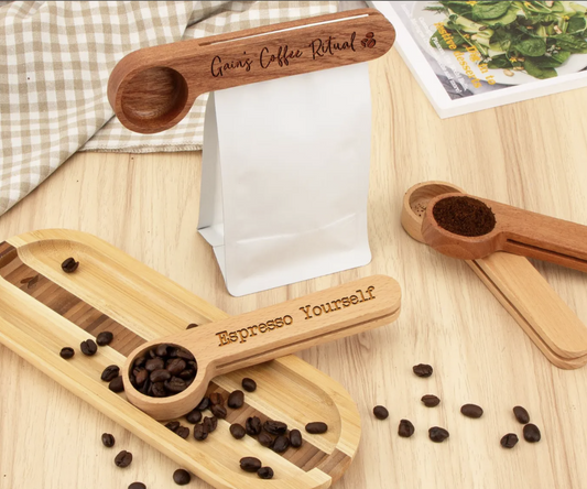 Personalized Coffee Scoop and Bag Clip
