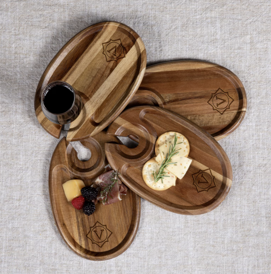 Custom Engraved Mini Charcuterie Board with Wine Holder