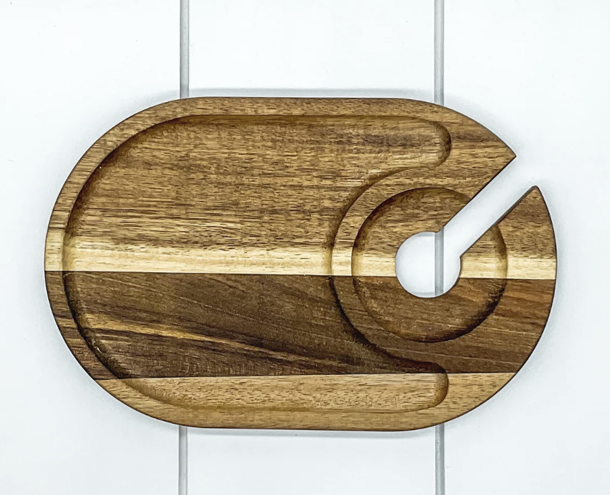 Custom Engraved Mini Charcuterie Board with Wine Holder