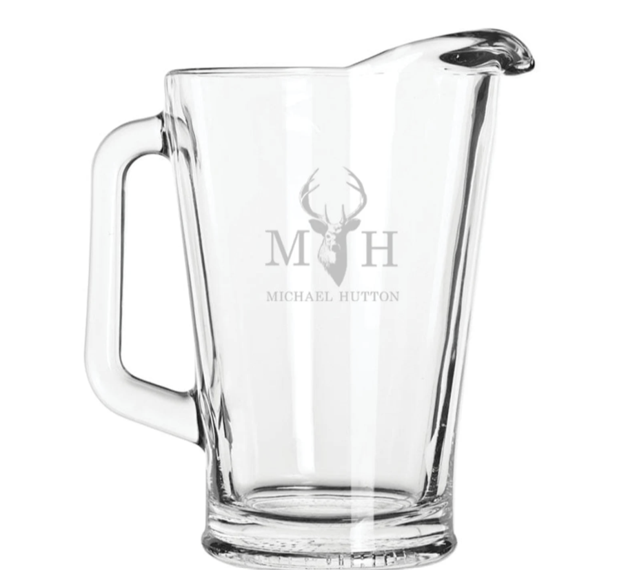 Personalized Engraved Glass Pitcher