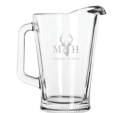Personalized Engraved Glass Pitcher