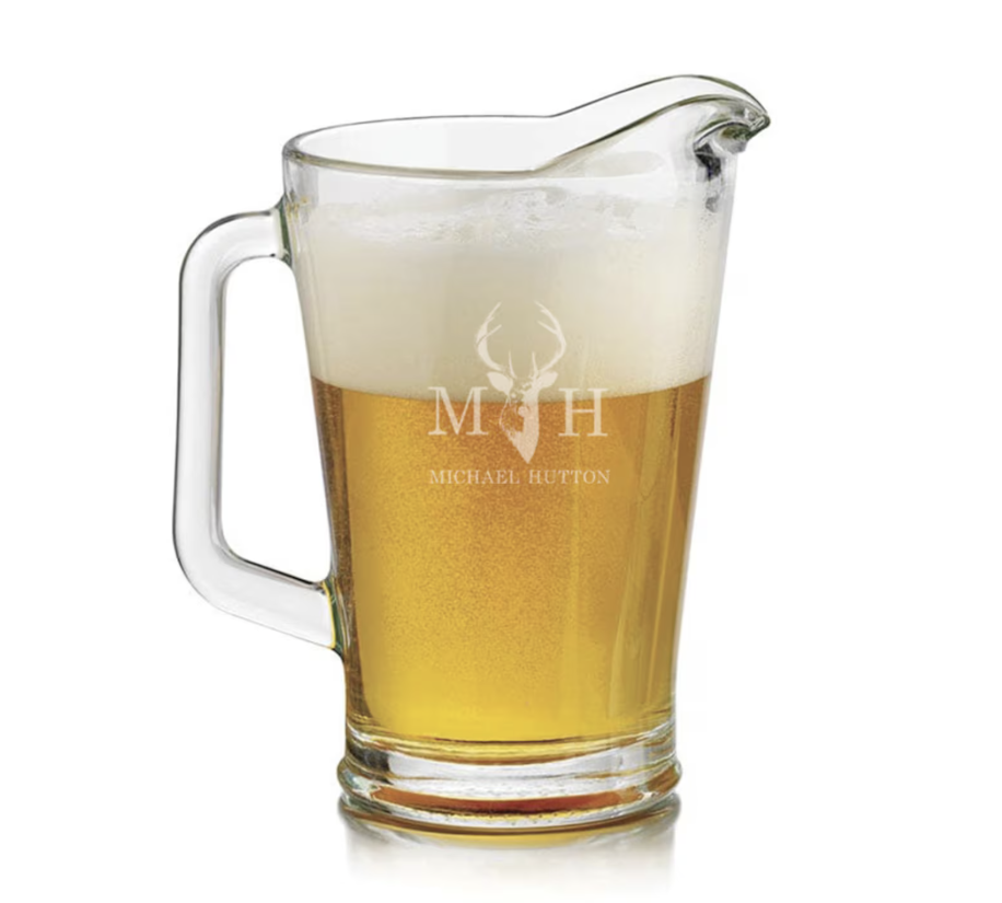 Personalized Engraved Glass Pitcher