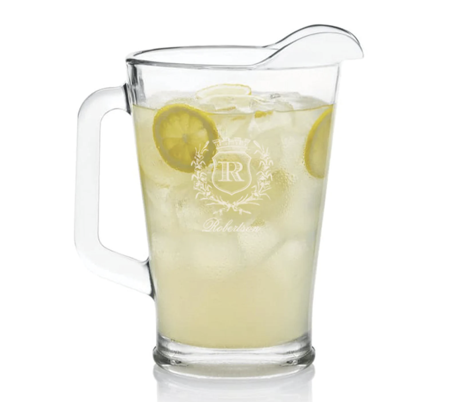 Personalized Engraved Glass Pitcher
